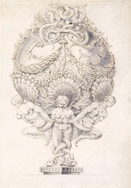 Design vase drawing Ornament Zeichnung handicraft Italian school Italy 1680