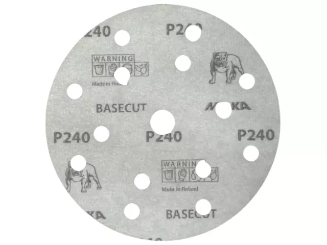 Mirka Basecut P240 Grit 150mm DA H&L Sanding Discs 10pk 6" Paper Abrasive Grit 3