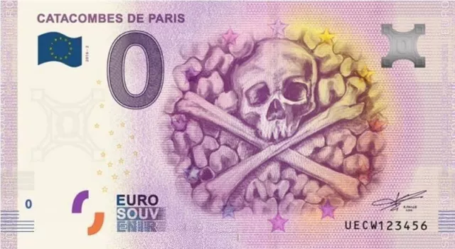 billet touristique 2016 -01 - Catacombes de Paris - 0 euro euro schein