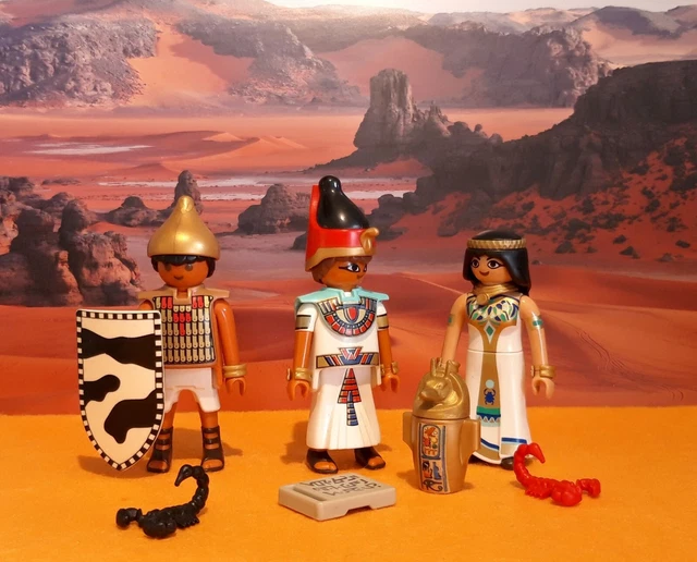 LOT DE PLAYMOBIL * Pharaon + Cleopatre + 4 Princes + Accessoires