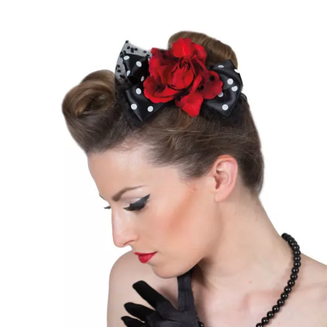 Haarspange Rockabilly Rose, Accessoire für Karneval