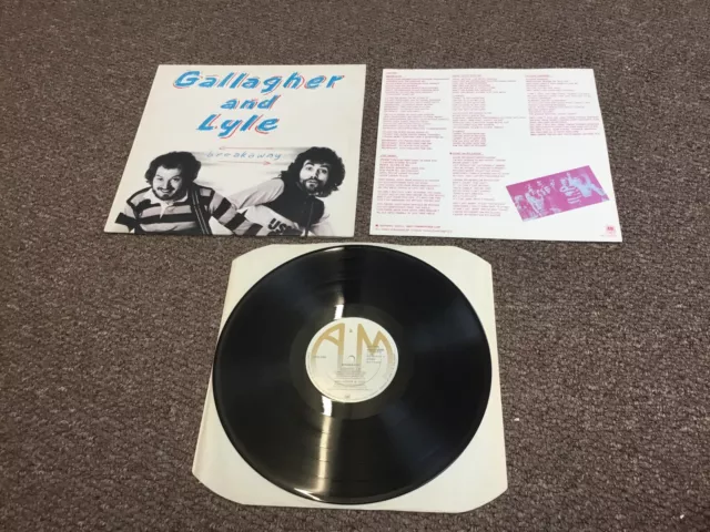 Gallagher & Lyle-Breakaway 1976 1st Press A&M LP Ex Vinyl Play + Lyric Insert UK