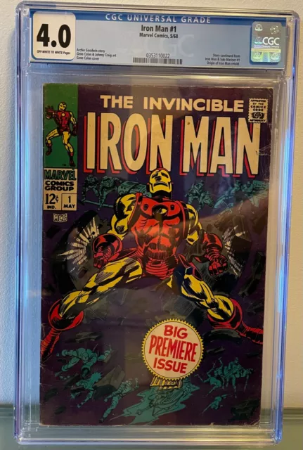 **Iron Man** 1 Cgc 4.0 1968 Origin Marvel Comics Silver Age Key **Ships Free**