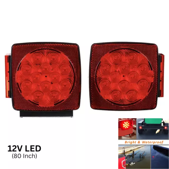 Rear Led Submersible Trailer Tail Lights Kit Boat Truck Waterproof Czc Auto 12V