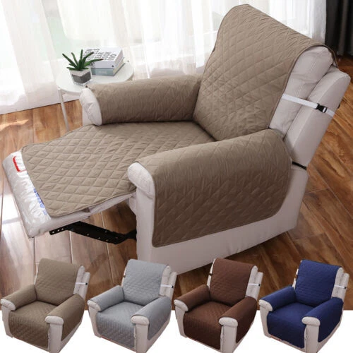 Quilted Soft Sofa Covers Reversible Recliner Chair Pet Furniture Protector Throw