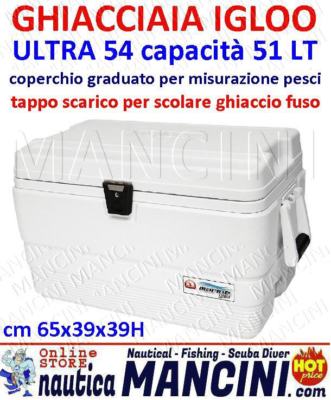 BARCA LITRI 51- VASCA DEL VIVO Igloo GHIACCIAIA IGLOO MARINE ULTRA 54 Qt GOMMONE 
