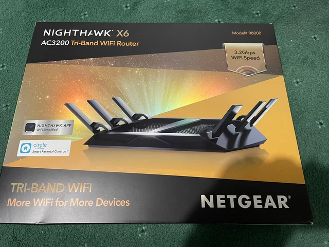 Netgear Nighthawk C6 AC3200 TRI-Band router. Model R8000