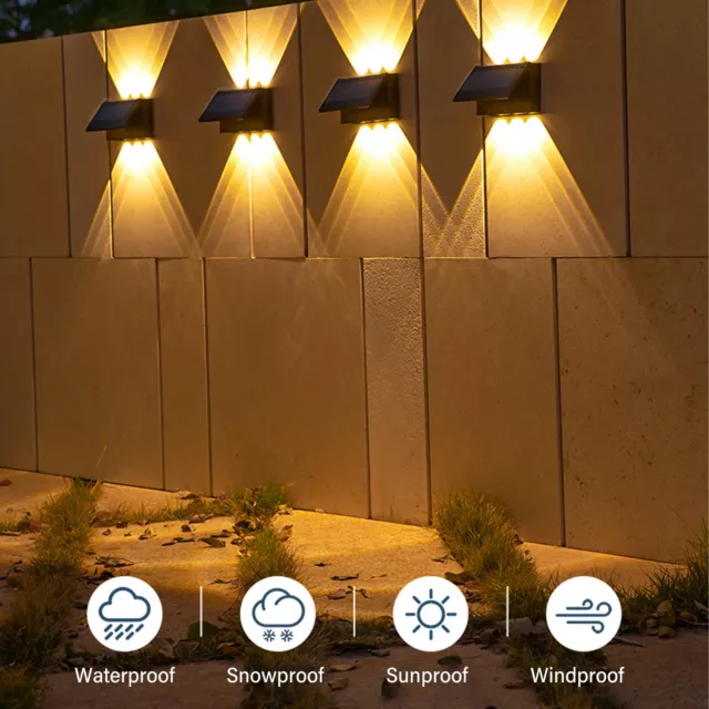 Solar Wall Light Up Down IP65 Waterproof Decorative LED Outdoor Wall Lamp UK