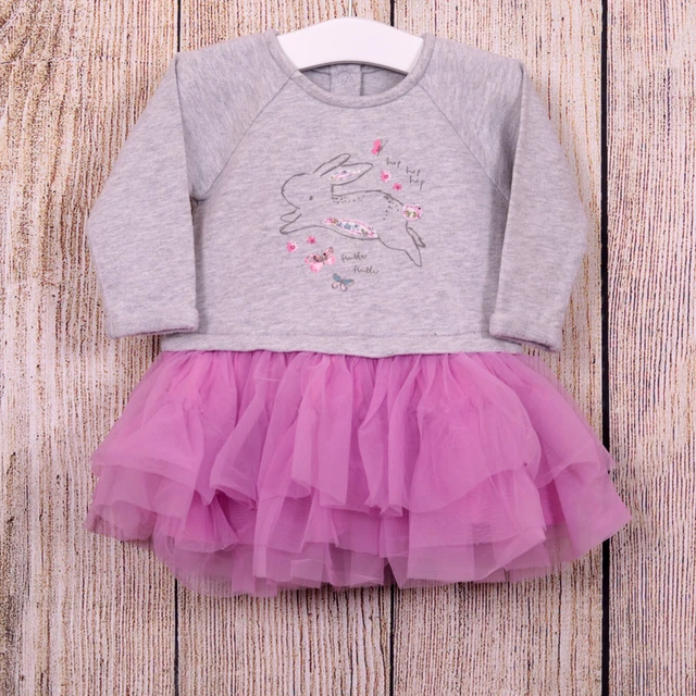 6-9 Month Baby Girl's Mothercare Grey Pink Rabbit Tutu Dress Combine Postage