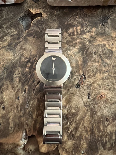 VINTAGE MOVADO MUSEUM 97AZ8888Swiss Quartz Watch Black Dial  display picture 2