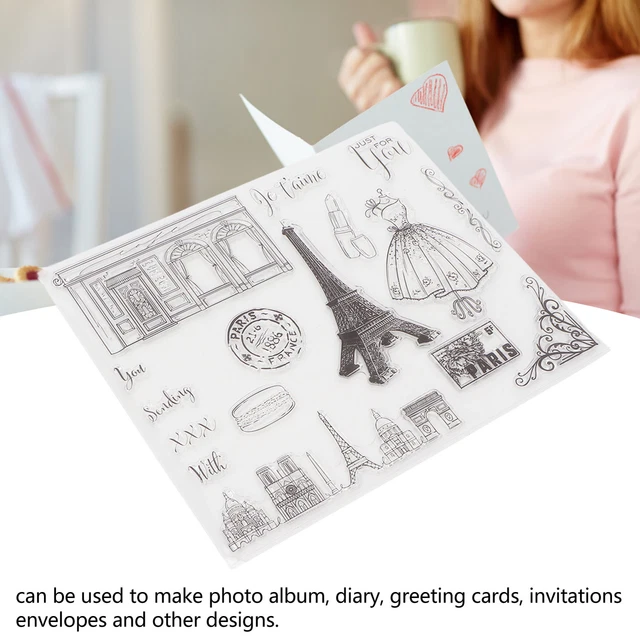 3Pcs Clear Stamp French Transparent Stamp DIY Handbook Scrapbook Finished