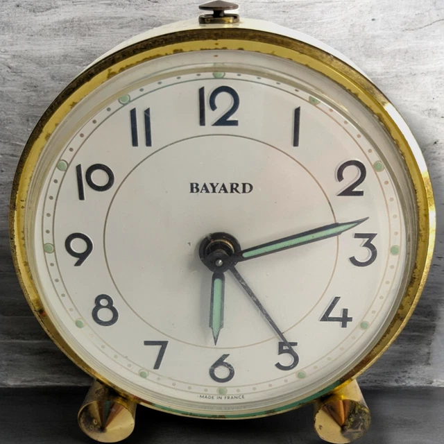 ANCIEN REVEIL BAYARD ART et DECO Mouvement Qualité 8 jours, 7 rubis Made in France - Collection