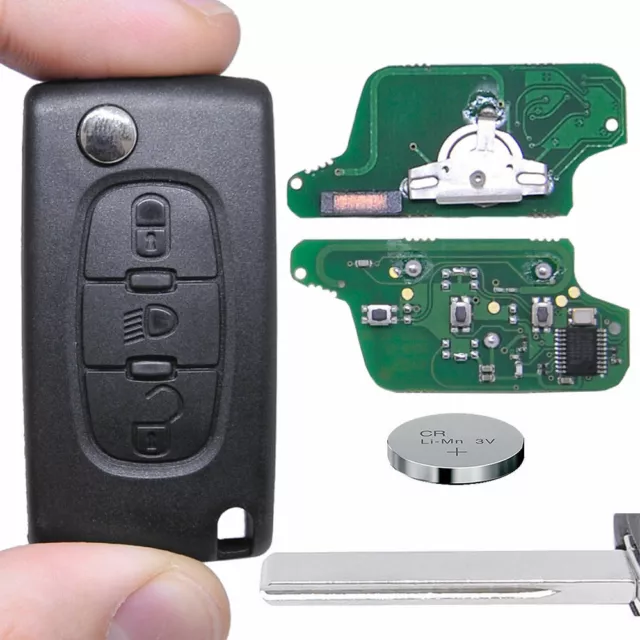 Schlüsselgehäuse 3 Tasten Autoschlüssel Klappschlüssel Schlüssel Rohlingtyp  HAA + Elektronik Sender Platine 434 MHz. 1K0959753G + ID48 Transponder