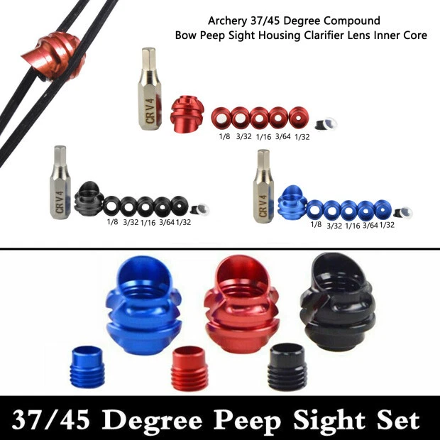 Bogen Peep Sight Kit 37/45 Grad - Aluminium Visier Mit 5 Innern Kernen Für Compoundbogen
