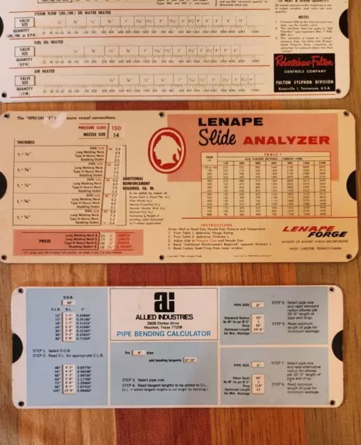 Robertshaw Fulton Sylphon steam valve slide calculator and lot of 4 others 3