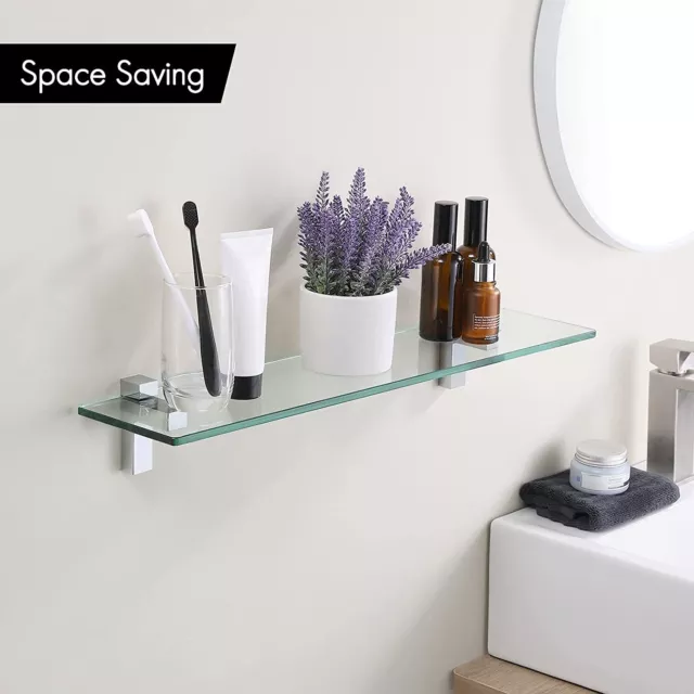 14 Sizes Opaque or Clear Glass Shelf Shelving Bathroom Shower Shelves 6mm & 8mm