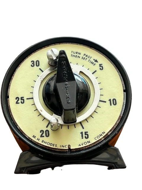 Temporizador de campana fotográfico de colección MH Rhodes MARK TIME 30 minutos esfera luminiscente FUNCIONA
