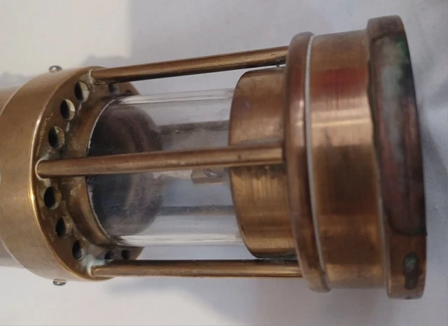 E. Thomas & Williams Aberdare Cambrian Welsh Brass Miners Lamp 10