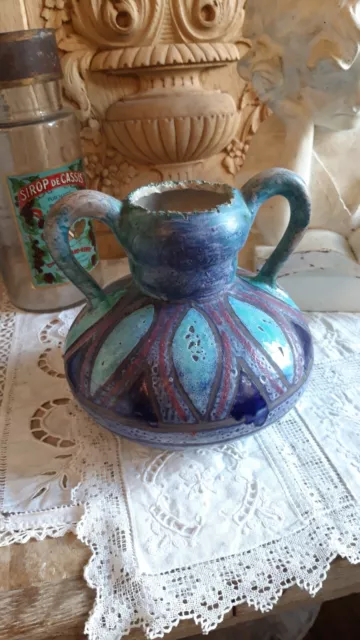 Beau vase avec anse  en céramique  Vintage a identifier