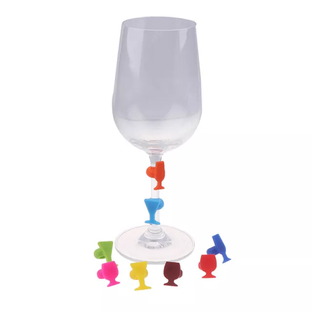 8pcs Silicone Wine Glass Shape Wine Glass Marker Drinking Cup IdentifierS_xi