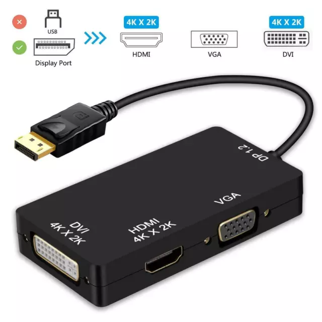 Adapter 4K Resolution Multiport Active HDMI DVI VGA Video Converter Male Female