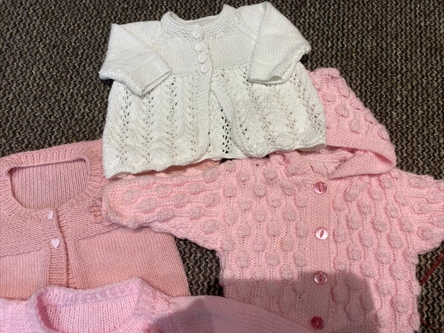 Baby Girls Age 9-12 Months Handmade Cardigan Bundle 3