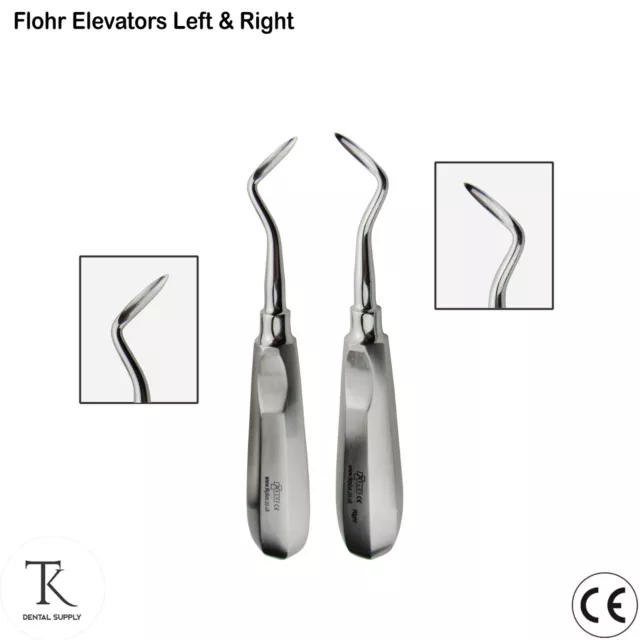 Elévateur Racines Flohr Elevators Set Dental Tooth Loosening Extraction Surgery