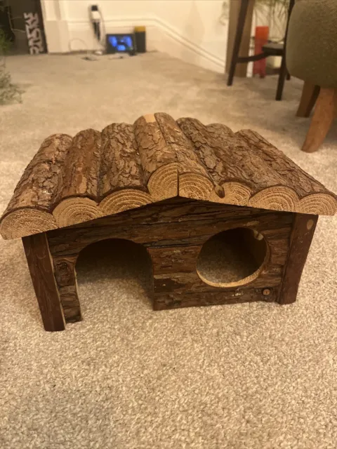 Small Animal Hamster Hide Hut Wooden Toy House Shelter