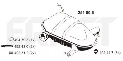 ERNST 251006 Endschalldämpfer für BMW 1 Schrägheck (E87) Auspuff