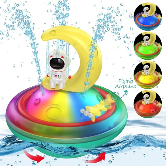 Baby Bath Toys for Toddlers, CRIOLPO Spray Water Toy Rotation Baby Light up Bath
