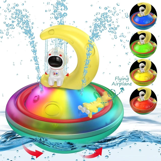 Baby Bath Toys for Toddlers, CRIOLPO Spray Water Toy Rotation Baby Light up Bath