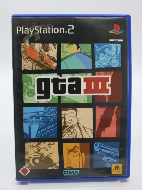 PS2 GTA III Grand Theft Auto 3 IMBALLO ORIGINALE SONY PLAYSTATION 2 BESTSELLER USK 18