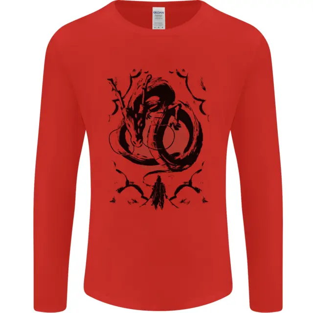 T-shirt da uomo Samurai Warrior Dragon & Sun Fantasy MMA a maniche lunghe 2