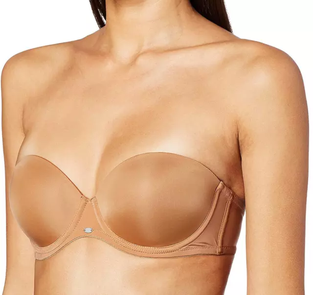 Calvin Klein Women's Naked Glamour Strapless Convertible Underwire Push-Up  Bra
