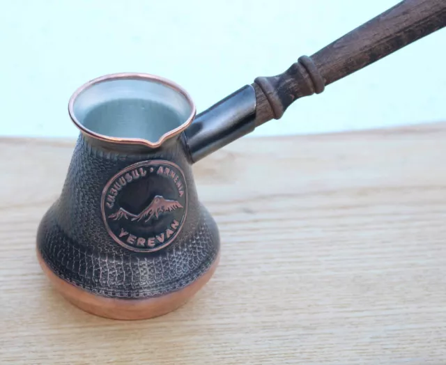 4 Cups 13 Oz Copper Turka Turkish Coffee Pot Maker Cezve Ibrik