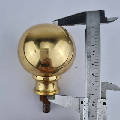 large heavy solid Brass BED ball knob threaded old style polished B4 L 3"watsonB