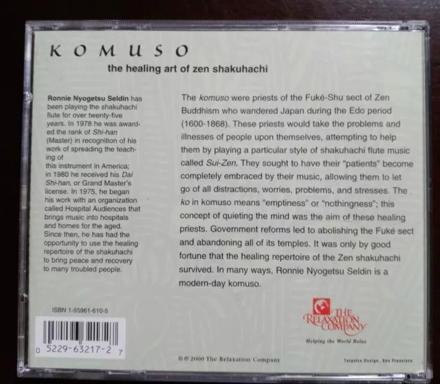 CD RARO Komuso: The Healing Art of Zen Shakuhachi de Ronnie Nyogetsu Seldin 2