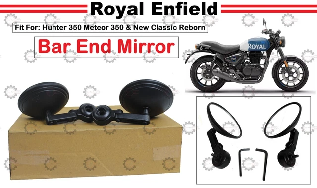 Royal Enfield Bar End Mirror Matt Black For Hunter / Meteor & New Classic 350