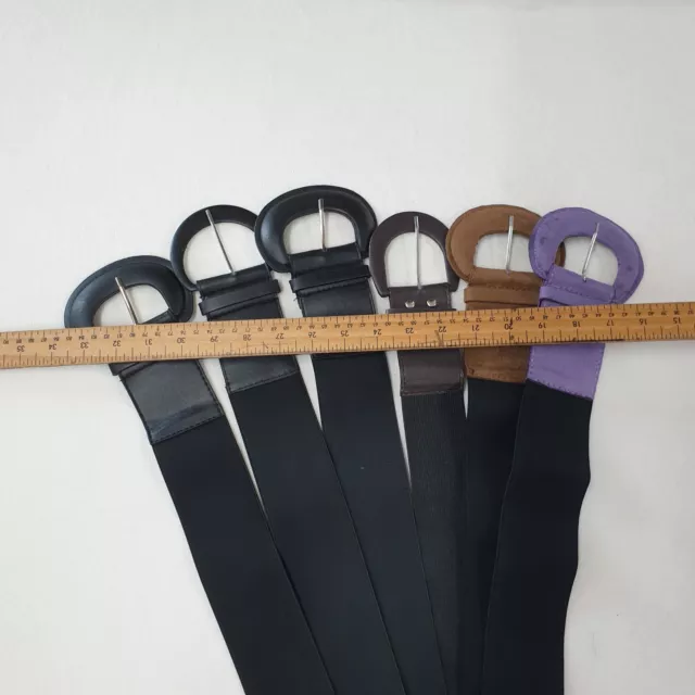 60mm Stretch Belts Woven Straps Faux Leather Belt Buckle. Qt6pcs MixColor JobLot
