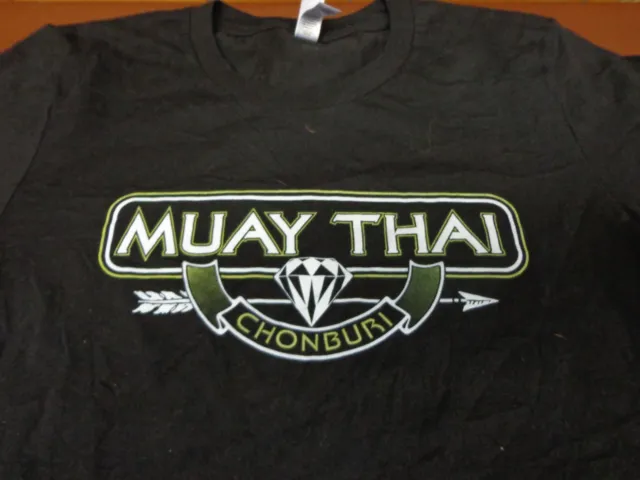 CHONBURI  MUAY THAI BOXER  FIGHTING TRAINING MMA Womens Black T-Shirt  Small  R3