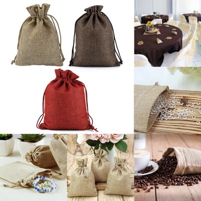 Natale e Mestiere Fai da Te 9x7cm Sacchetti di Juta Sacchetti Regalo in Tela con Coulisse 15 Pezzi Colori Sacchetto di Gioielli per Festa di Matrimonio 