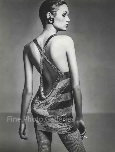 1967 Vintage TWIGGY Female Fashion Model By RICHARD AVEDON Duotone Photo Art