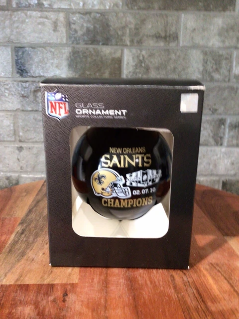 NEW ORLEANS SAINTS SUPER BOWL XLIV CHAMPIONS glass ball CHRISTMAS ORNAMENT NIB