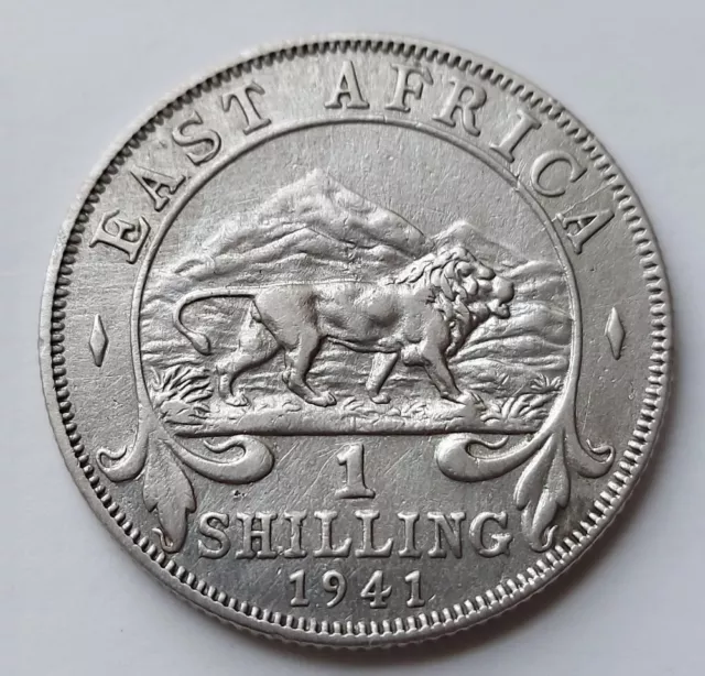 1941 King George VI East Africa 1 One Silver Shilling Coin Pre 47