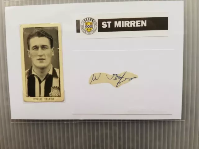 Willie Telfer St.mirren / Rangers Legend Hand-Signed Photocard (1)