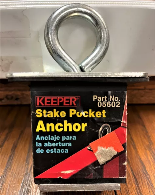 KEEPER Chrome Stake Pocket Anchor Part # 05602 NOS - Rubber Block Design