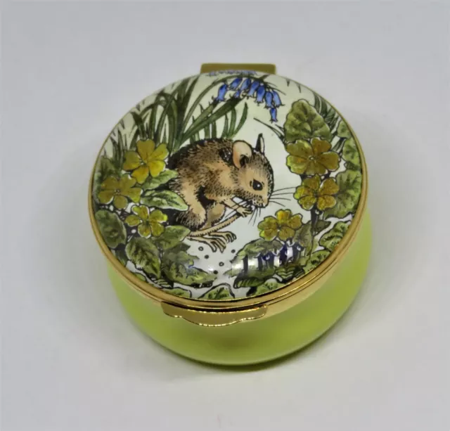 Crummles English Enamel Box - Vintage Mouse & Wild Flowers - Mice - Mib Crummles English Enamel Box - Vintage Mouse & Wild Flowers - Mice - Mib