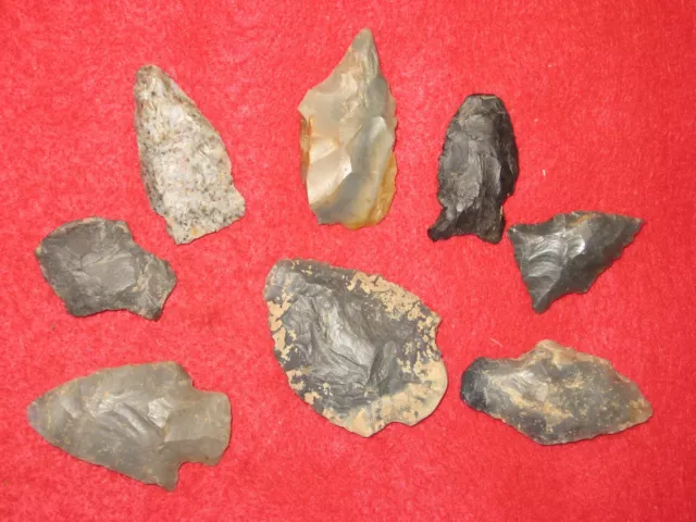 Authentic Native American artifact arrowhead 8) Tennessee points BN1