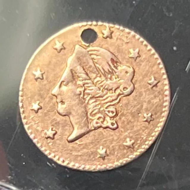 1869 50C 1/2 Half Dollar California Fractional Gold BG-1009 R.5: Holed
