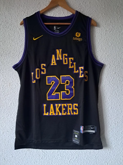 Nike NBA Los Angeles Lakers – Maillot LeBron James Statement Edition 2020 – Swingman Violet/Jaune - Vêtements